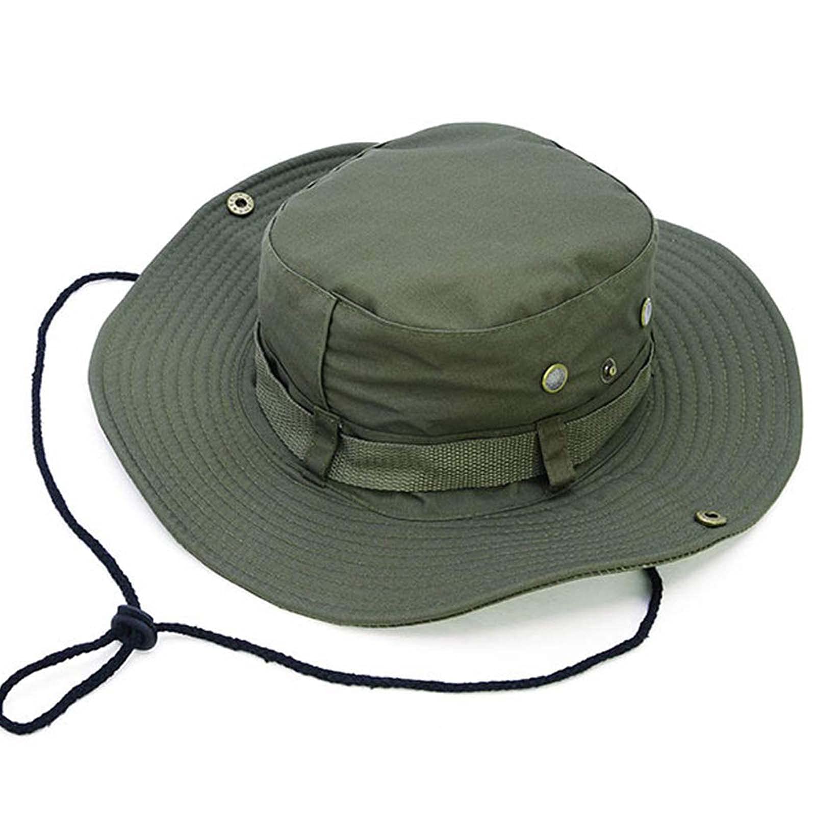 HIKEMAN Bucket Hats Fishing Hat - Sun Hats Safari Cap Wide Brim Boonie Hat Beach Hat with Sun Protection for Big Head Men and Women(Army Green,M)