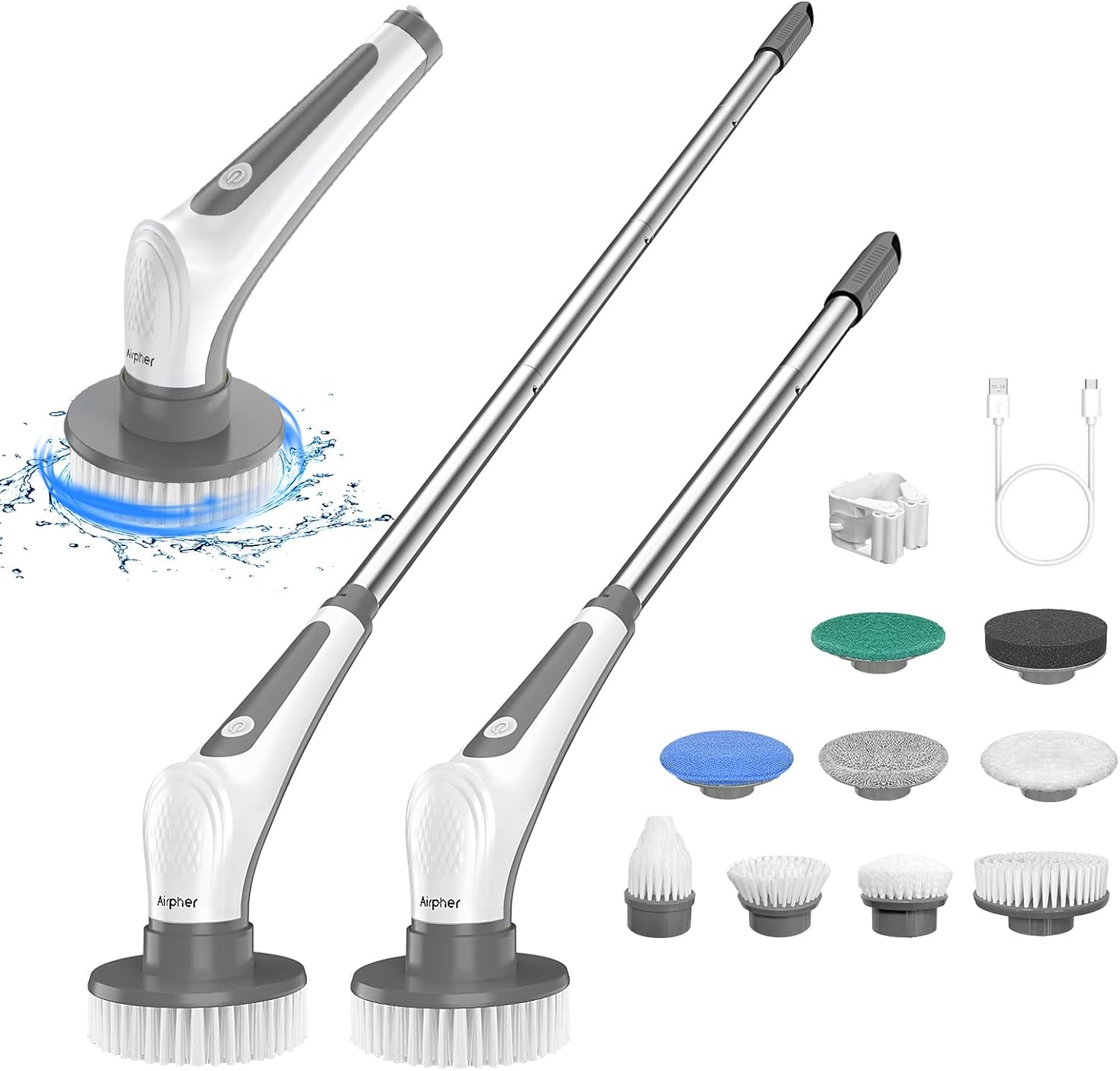 Electric Spin Scrubber, Airpher Cleaning Brush Waterproof
