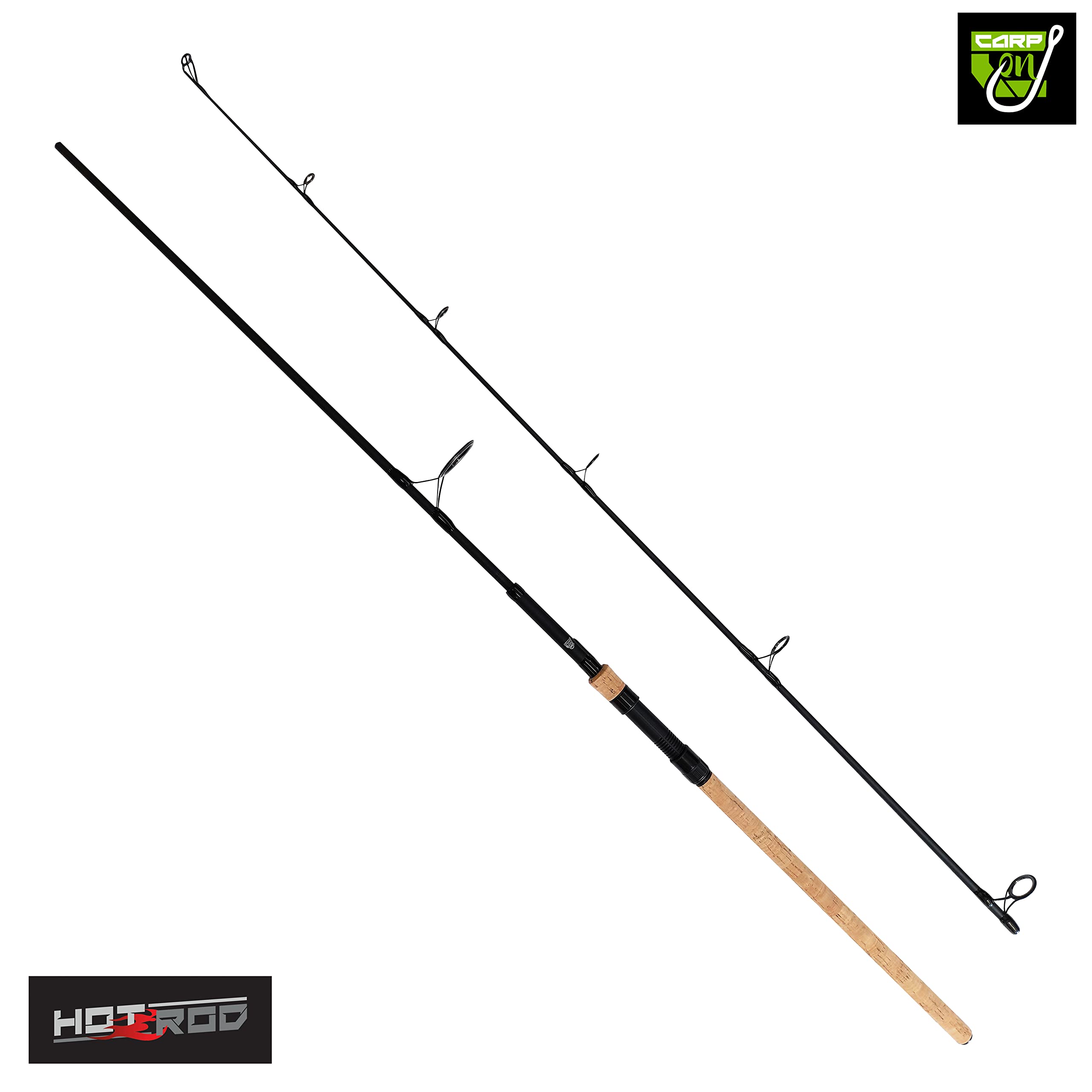 Hotrod 3m / 10ft Extender Carp Fishing Rod - 2 Piece Part-Tele Full Cork Handle (Test Curves 3lb 3.25lb & 3.50lbs) Ultra Light High Grade Korean Carbon - Stalking Freelining Margin Fishing