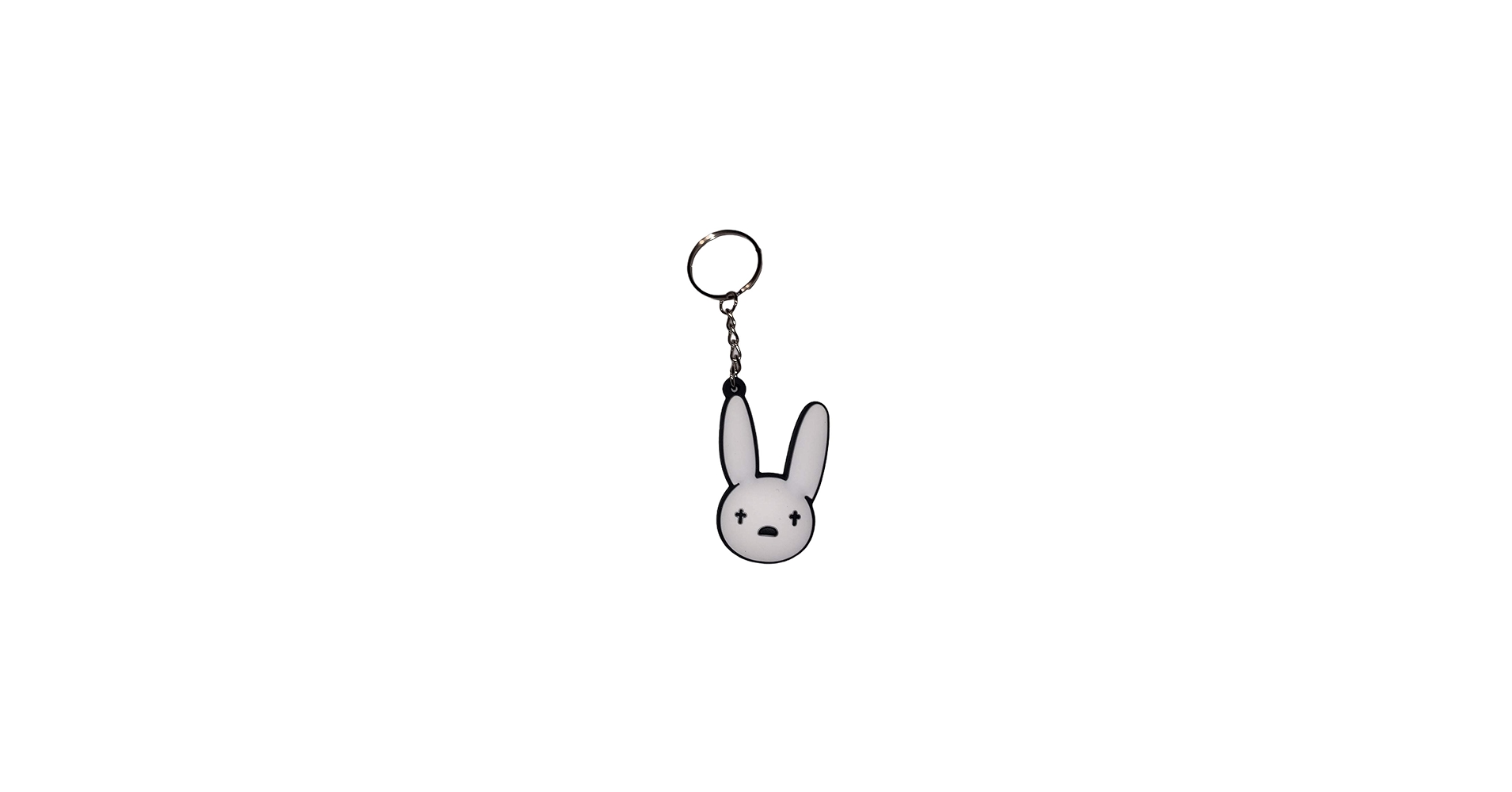 Vonluxy Bunny Keychain - White, Cartoon, Round, Split Ring