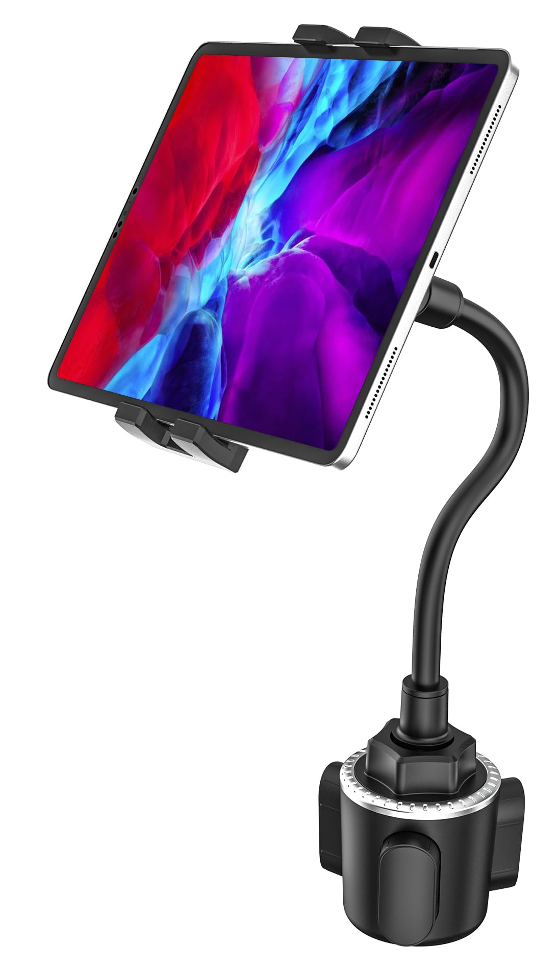 Schwanenhals Auto Tablet Getränkehalter, woleyi Universal Tablet Getränkehalter für Auto, LKW, Laufband, Golfwagen, für iPad Pro 12.9 Air Mini, Galaxy Tabs, iPhone Mehr 4-13" Handy und Tablets