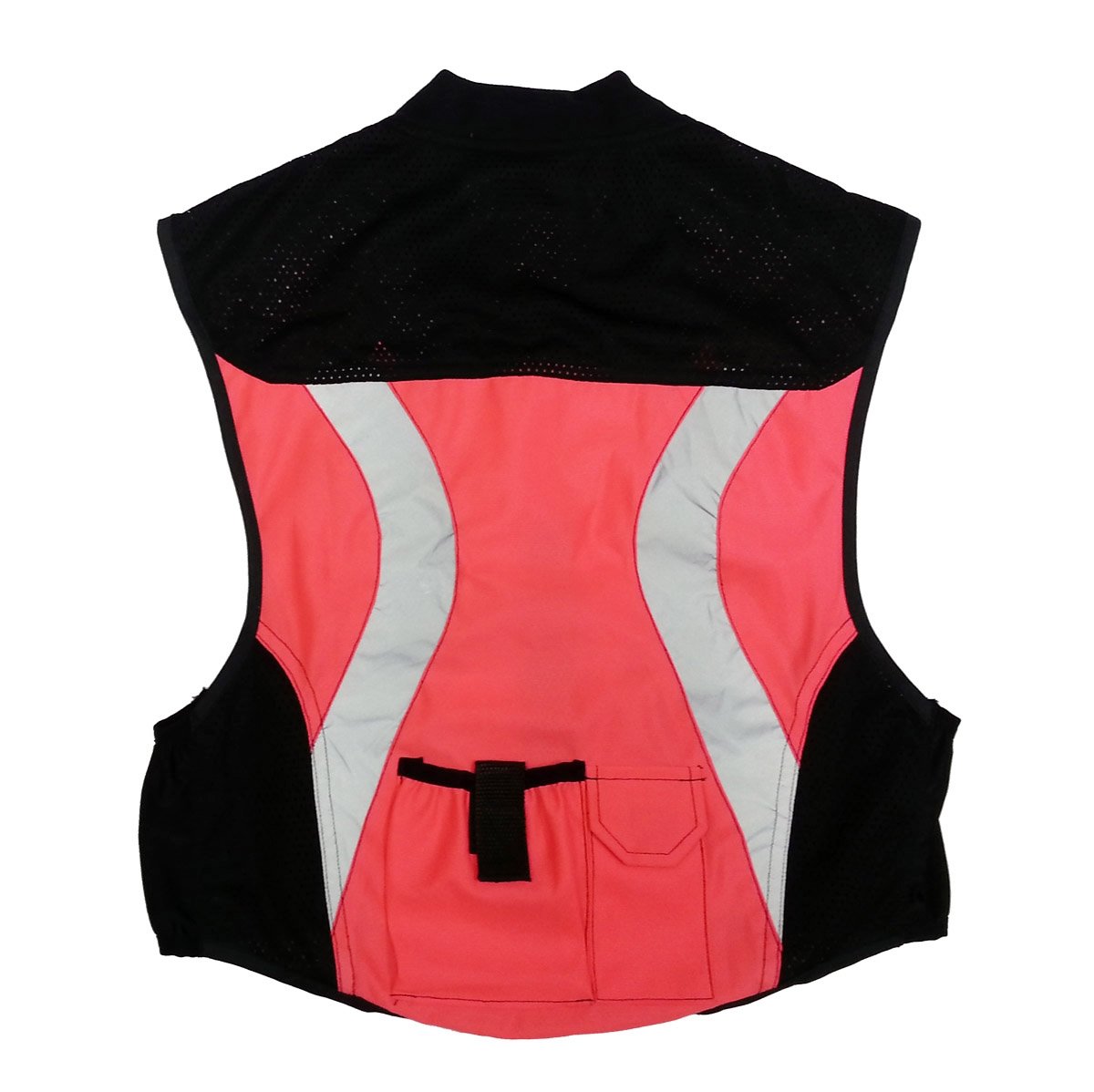 3C Products SRBV-3600, Outdoor Night-Vision Safety Reflective Body Vest, Mesh, Zipper, Pocket, Neon Pink,XL