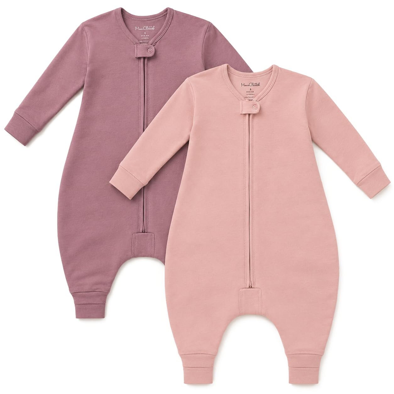 Sacco nanna in cotone biologico con piedi, 0,5 TOG a maniche lunghe