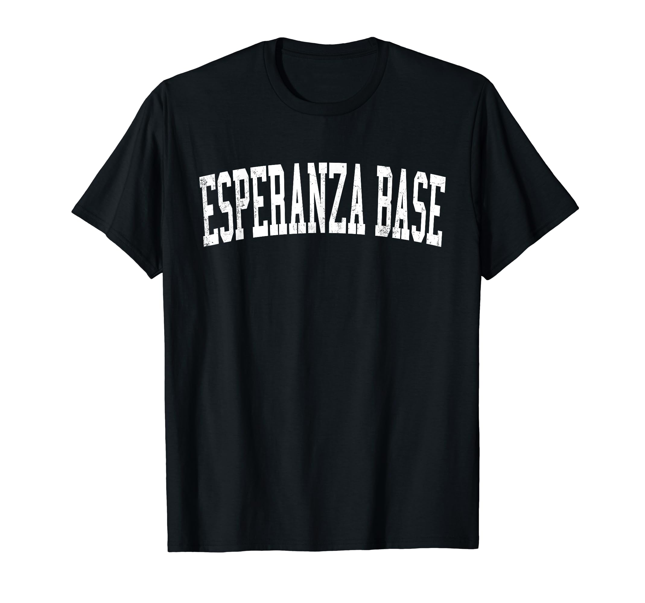 Vintage Esperanza Base Varsity Text ApparelVintage Esperanza Base Distressed White Varsity Style T-Shirt