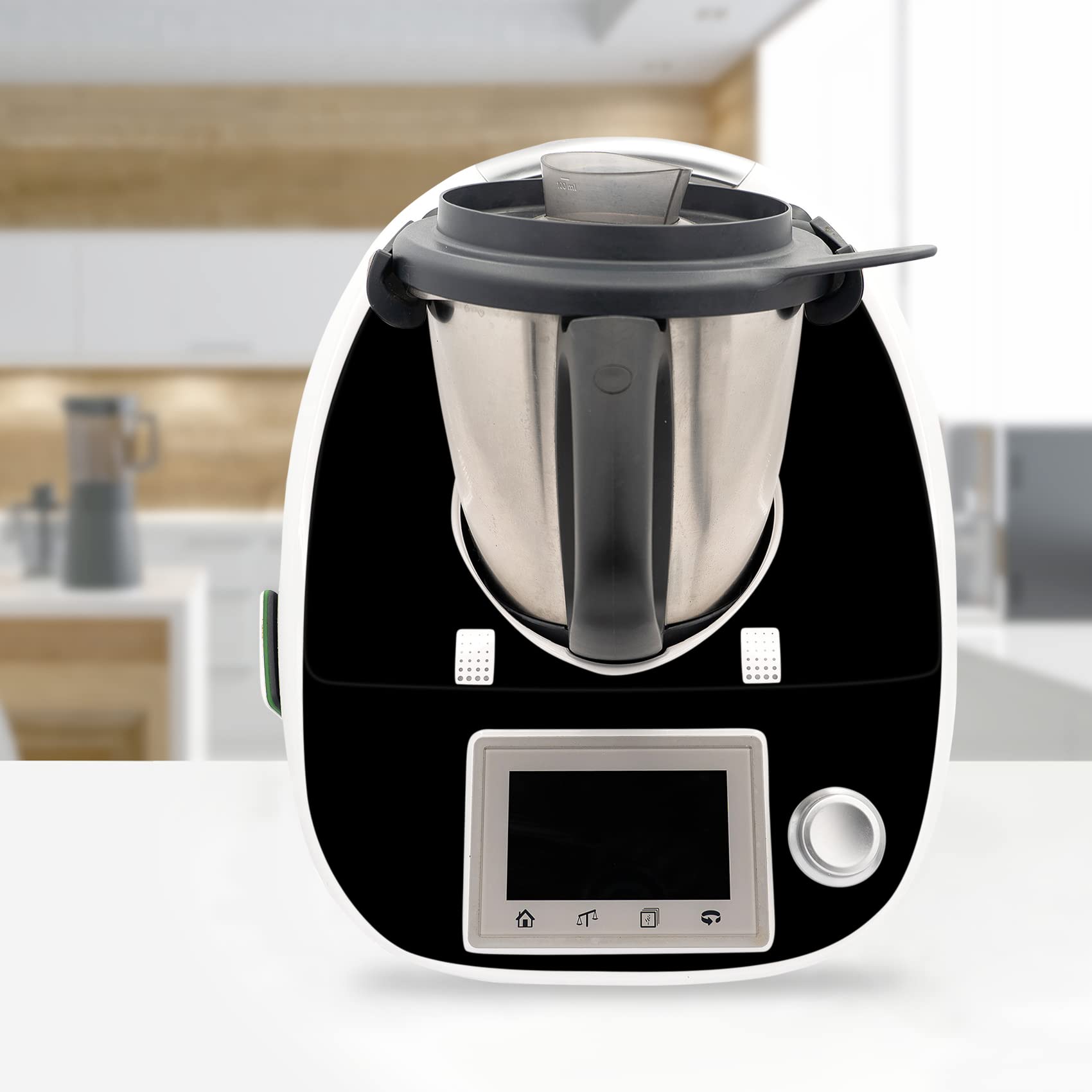Aufkleber Kompatibel mit Thermomix TM6 Küchenmaschine Deko, Wasserfest Aufkleber für Thermomix Folie Schwarz Selbstklebend Design für Thermomix TM6 Klebefolie Zubehör