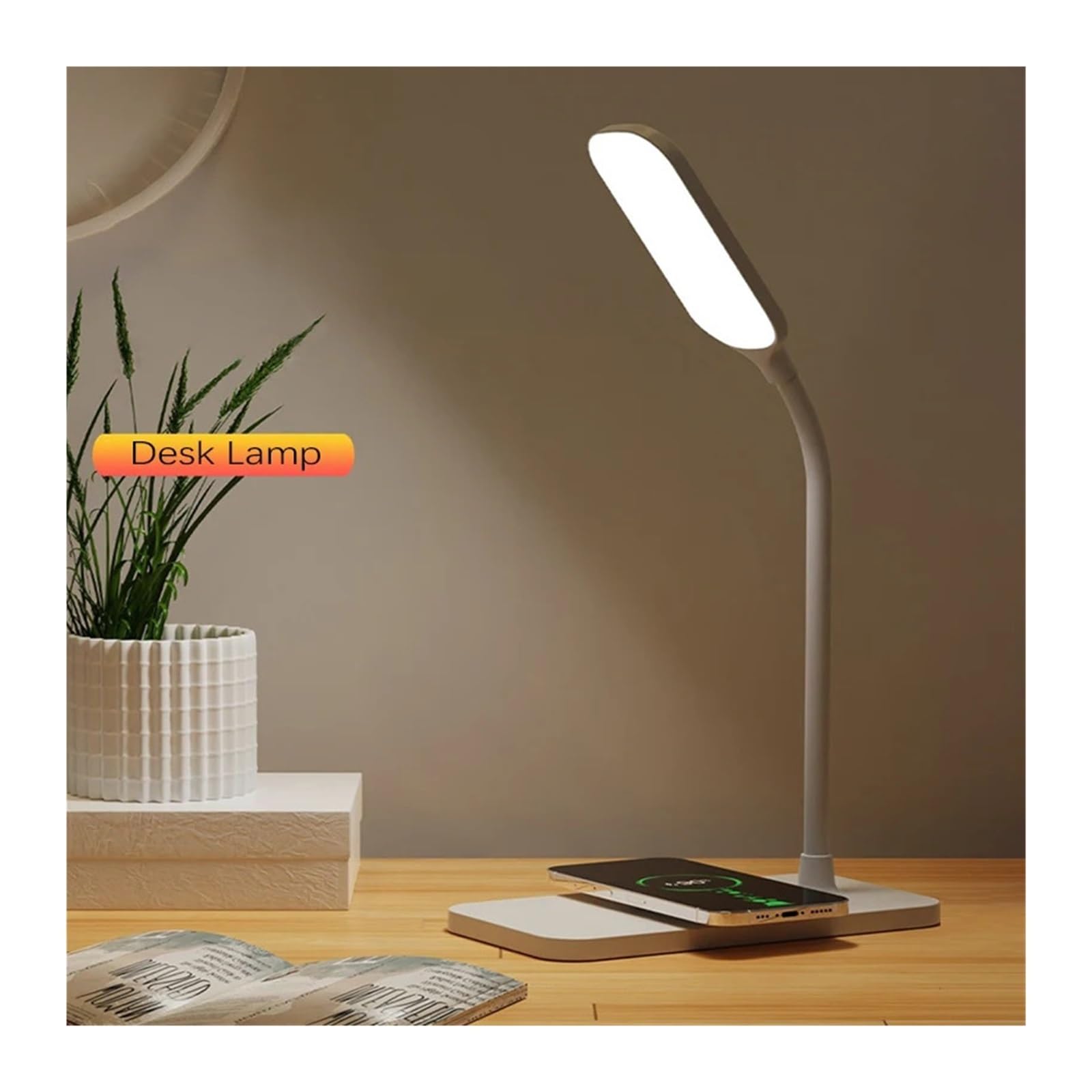 Lampada da scrivania a LED con caricabatterie wireless e presa USB