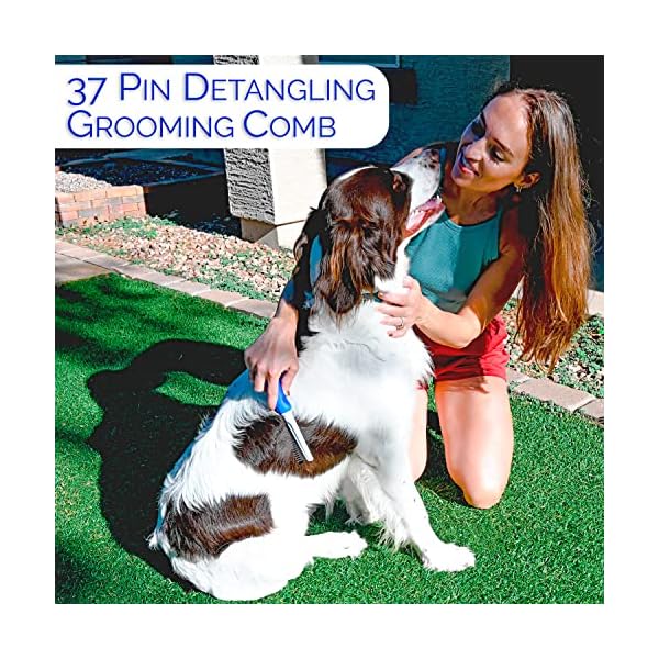 Horicon Pet 6-in-1-Premium-Hundebürsten-Set, Hundezubehör, Fellpflegebürsten – Kugelstift und Borstenbürste, gebogene Klinge, Entfilzungskamm, Zupfbürste, Enthaarungskamm und Entwirrungskamm für – Bild 10