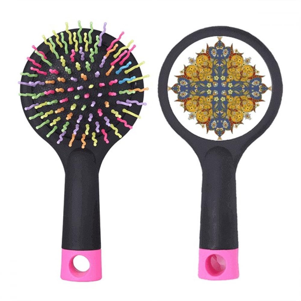 Brosse de salon démêlante à coussin et illustration florale premium - 4