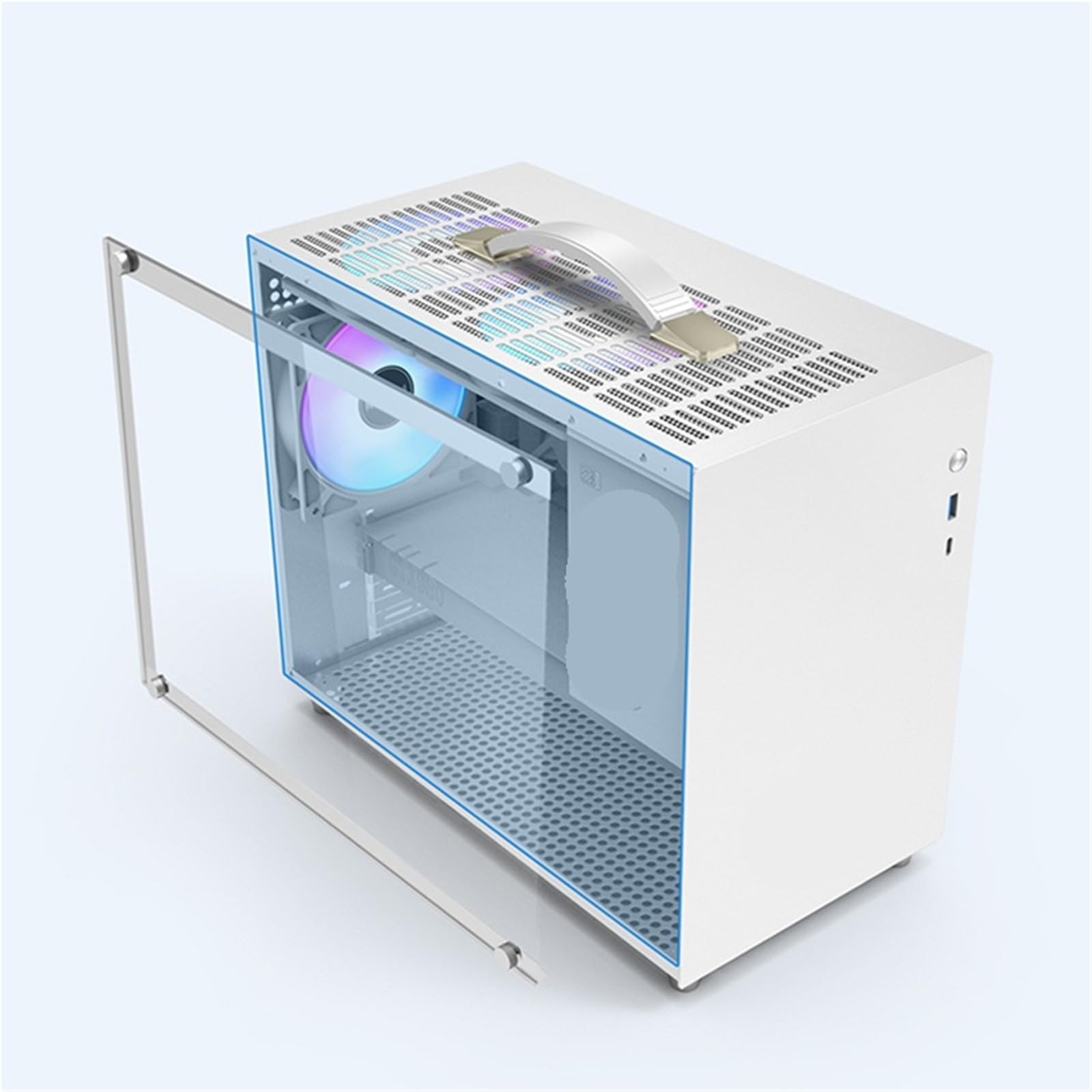X100 przenośna obudowa podręczna Mini-ITX MATX płyta główna USB3.0 typ C pulpit mini obudowa do gier ATX zasilacz