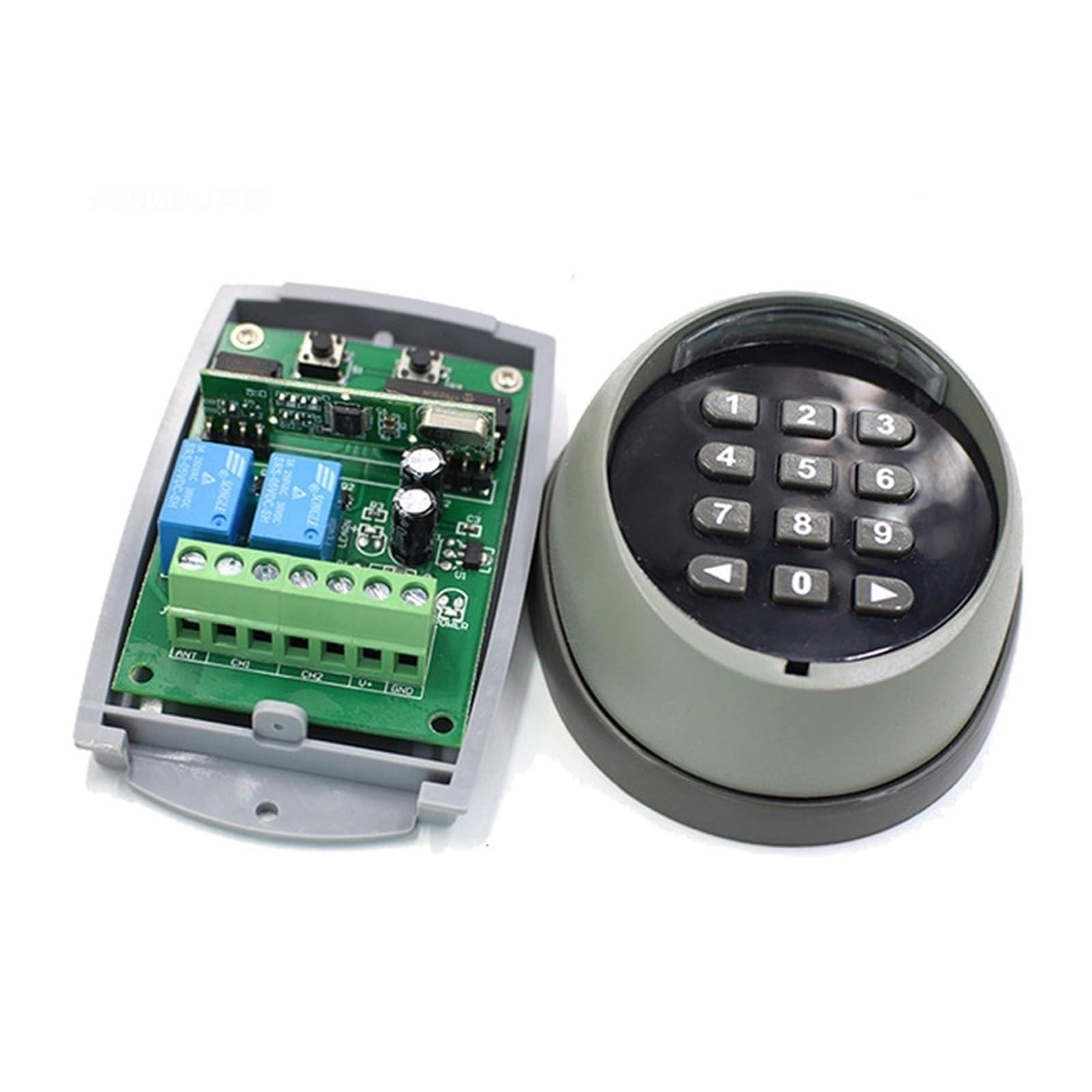 Clavier et récepteur sans Fil 433.92MHZ, utilisés for ouvre-Porte Automatique/Garage/balançoire/coulissante,ConçU pour Un Service Durable(1pcs-02)