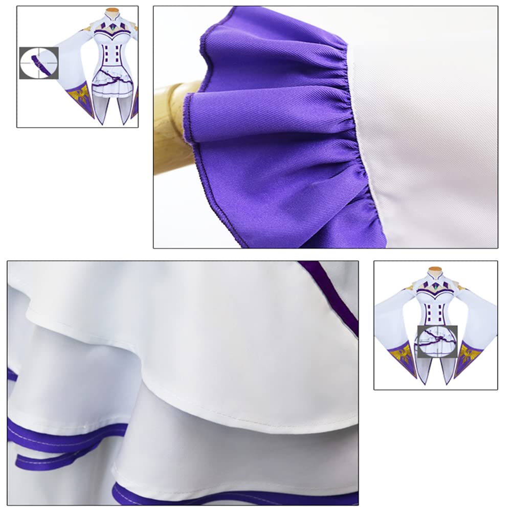 Emilia kostium Cosplay Anime RE:0 Emilia sukienka ze skarpetkami, anime, odgrywanie ról, Halloween, karnawał, impreza, dress up