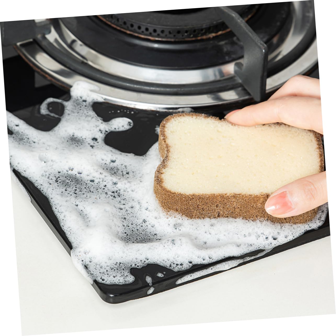 Éponge de Nettoyage Toast 6 Pièces en Mousse Lavable Réutilisable