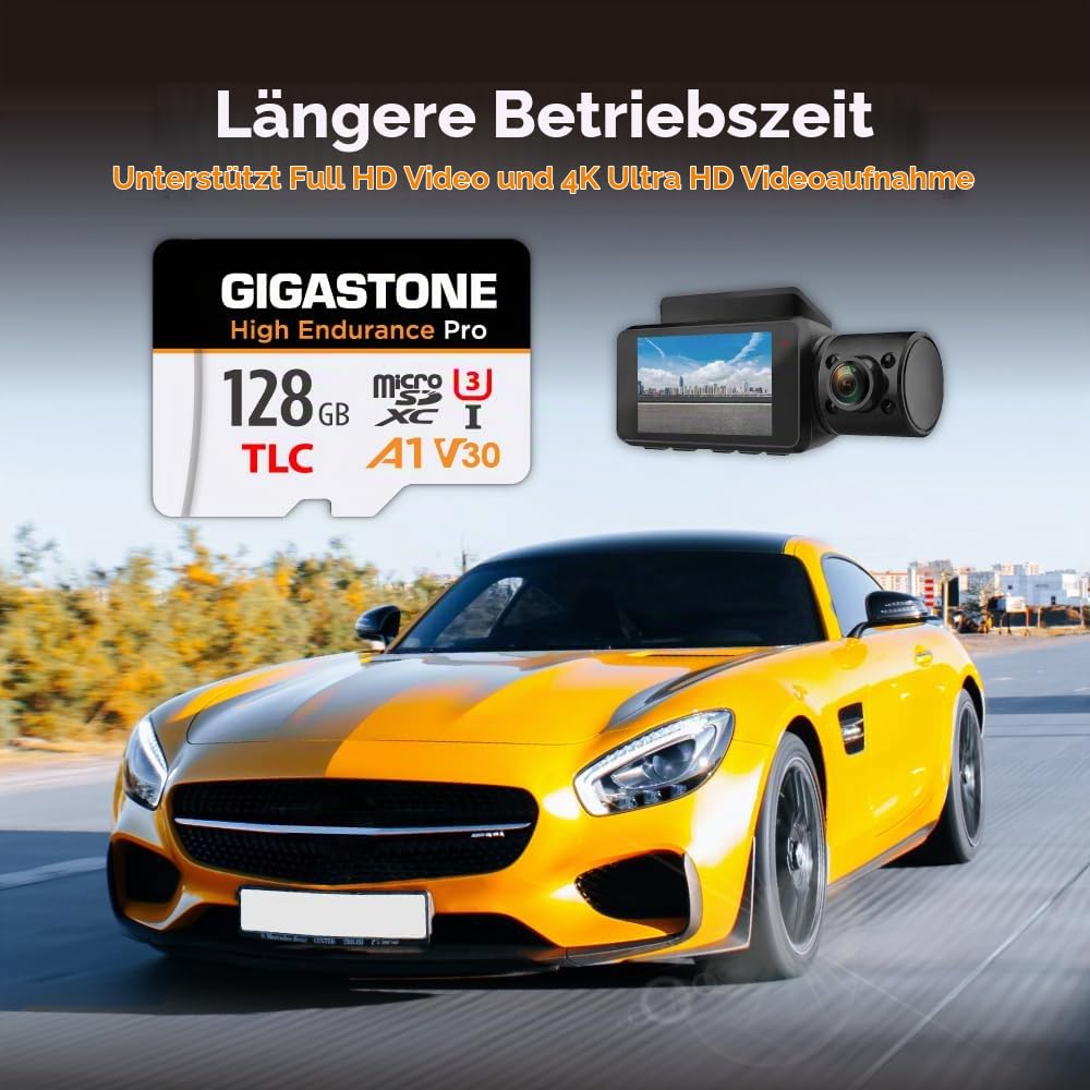 GIGASTONE 128 GB Micro-SD-Karte 2er-Pack, hohe Ausdauer Pro Series Geschwindigkeit bis zu 100 MB/s, kompatibel mit Redtiger Rove Vivofo Vantrue, Pruveeo Arifayz Dashcam, MicroSDXC UHS-I A1 V30 U3