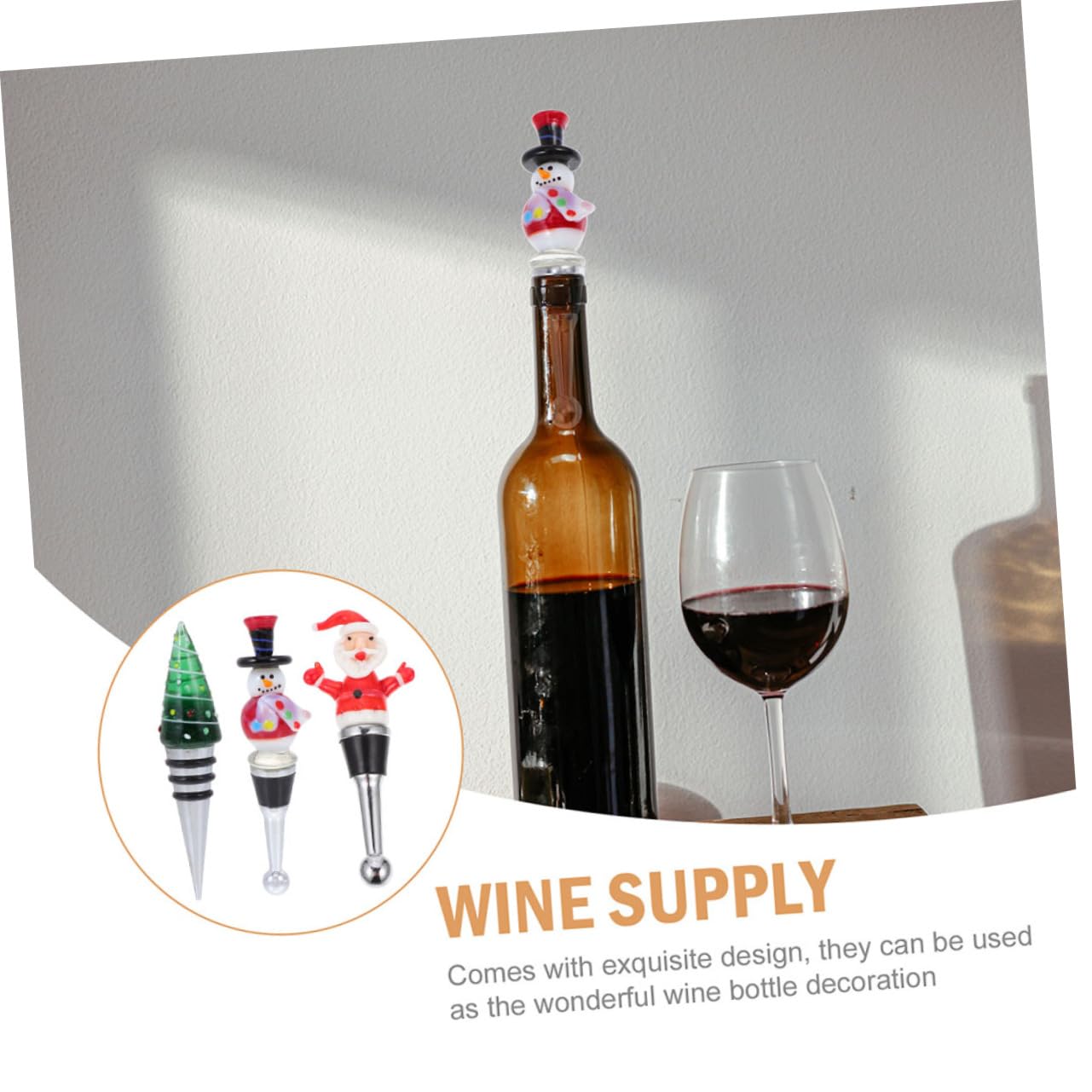 Alipis 6 Pièces De Vin De Noël De Boissons Au Vin De Bouteilles De Vin Sous Vide De Vin Pour Bouteilles De Vin Scelleuses Sous Vide Alliage De Zinc