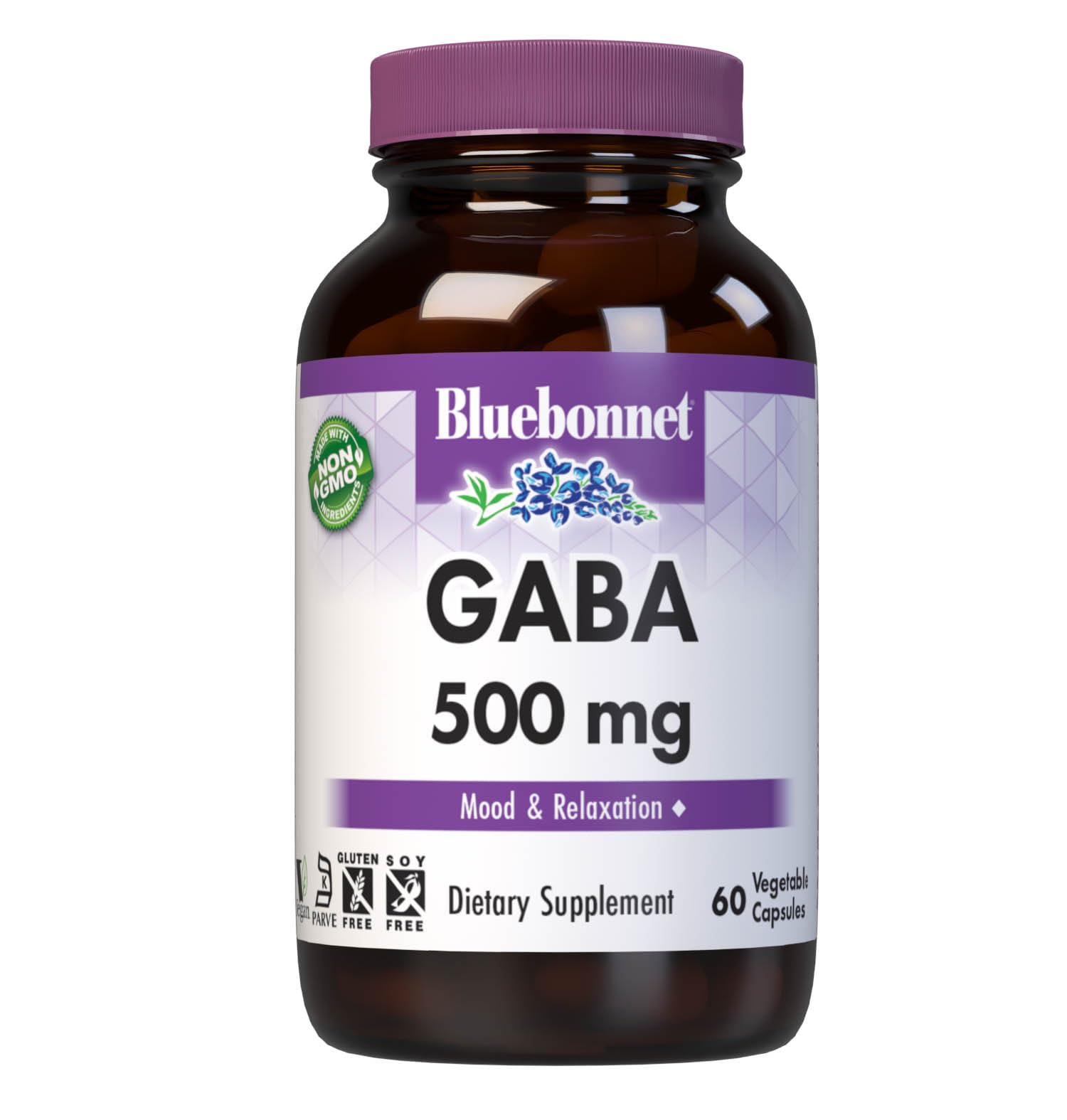 Nutrition GABA 500mg, for Stress Relief*, Supports Relaxation*, Kosher, Vegan, Gluten-Free, Soy-Free, Non-GMO, 60 Vegetable Capsules, 60 Servings