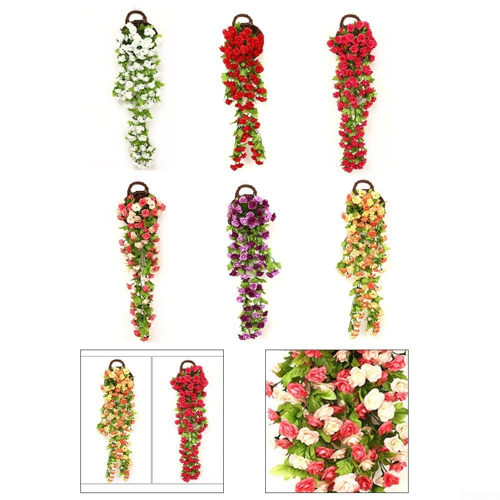 Panier suspendu en lavande artificielle 85 cm résistant aux UV Violet (blanc)