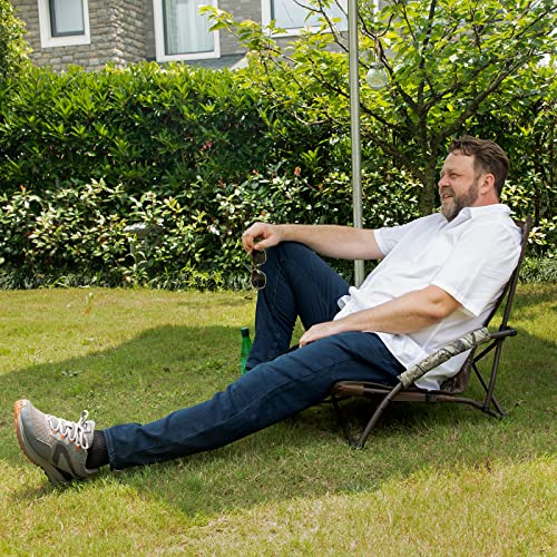 Tr Low Camping Chair,Low Lawn Chairs For Concerts Lightweight Heavy Duty,Low Chair With Carry Bag For Outdoor Camping Travel Turkey Hunting (Camo) #TOP1