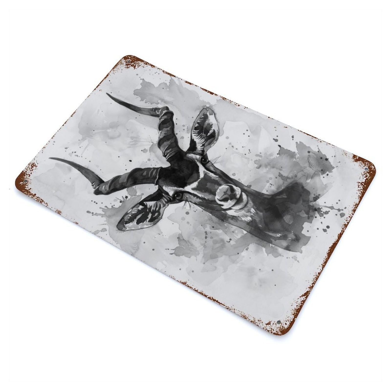 Addax Vintage Rust Metal Sign 11.8"x7.9", Farmhouse Wall Decor for Garage, Pub Or Kitchen