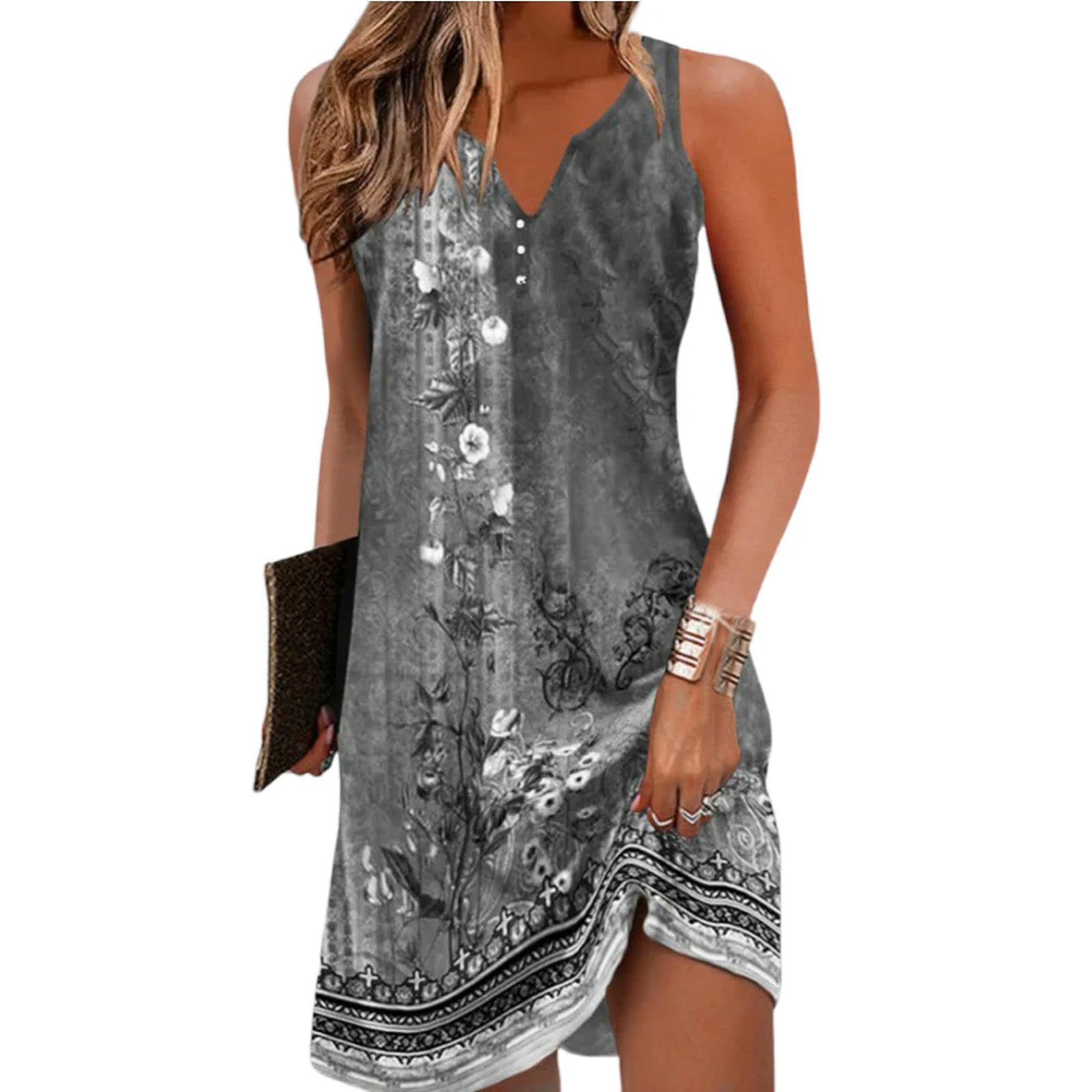 Abito Abiti Vintage per Donne Primavera Estate Magra Gonna Sciolta Abito da Donna Elegante-Stile 4-XL