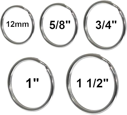 Miniatura 3 de Paracord Planet Señuelo de pesca de anillo dividido, cordón, conector de placa de identificación de perro de acero de resorte niquelado  Elige entre