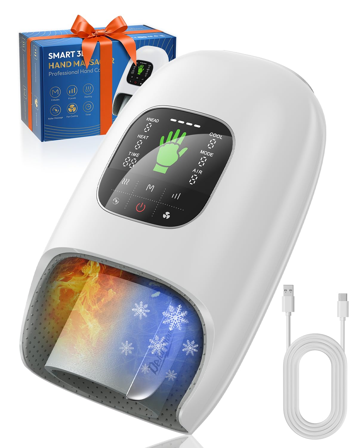 Photo 1 of Hand Massager with Heat and Compression, Hot & Cold, Finger Wrist Palm Full Hand Massage for Arthritis and Carpal Tunnel Relief, 9 Modes & 9 Intensities, 4 Heating, Mothers Day Gifts for Women Men