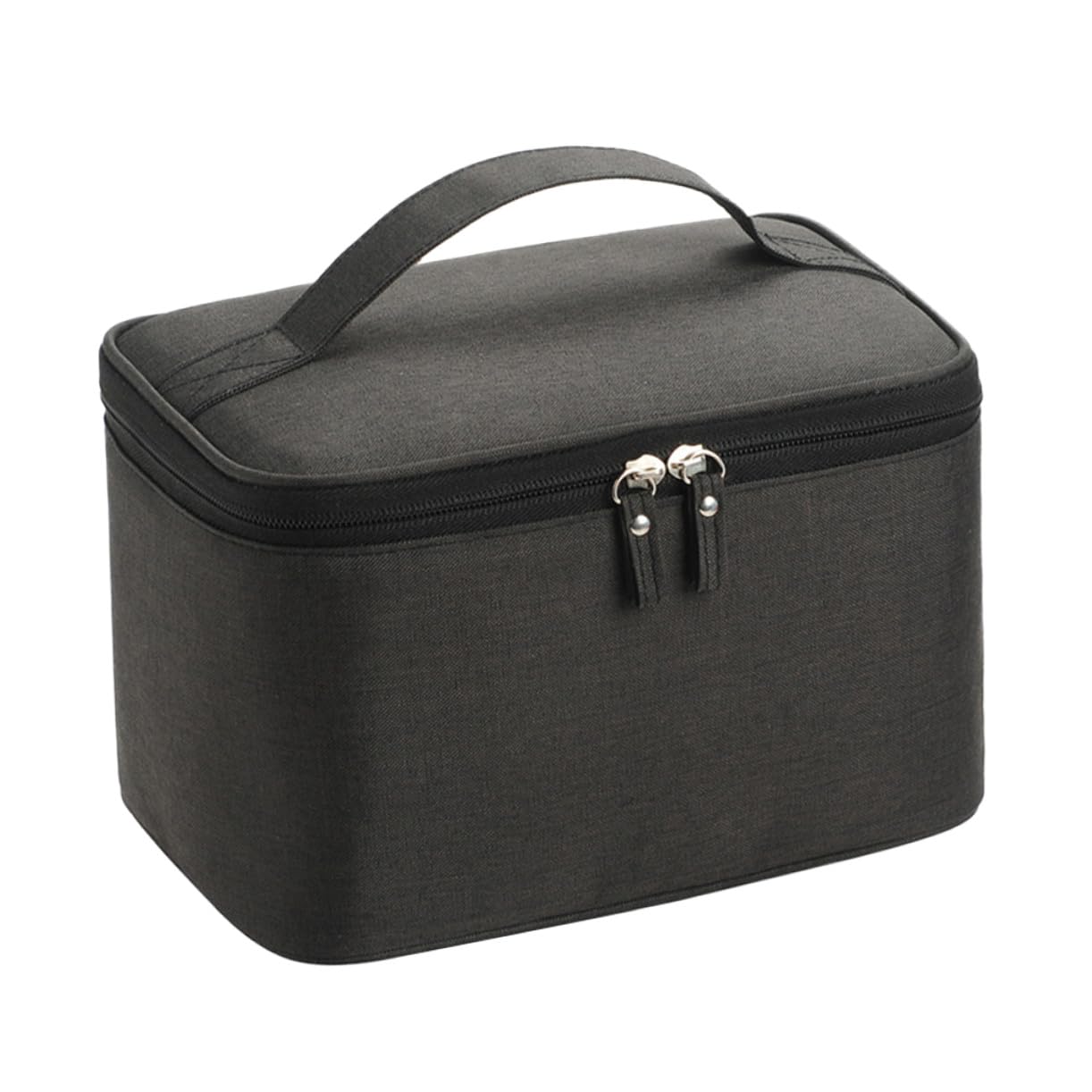 POPETPOP 2pezzi Borsa Cosmetica Compatta Per Viaggio Organizer Per Trucco e Necessità Da Bagno Portatile Materiale Elegante Per Attività All Aperto e Viaggi Colorazione Nera Satinata