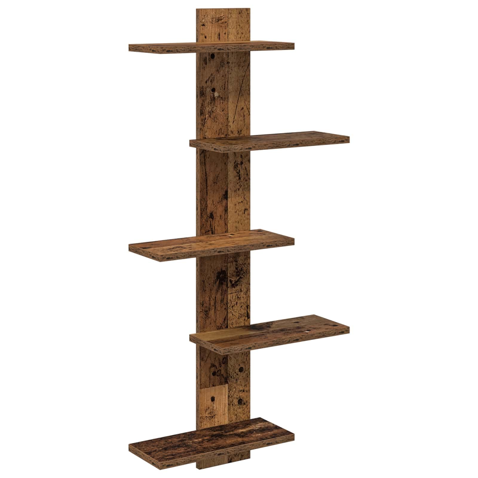 Étagère murale aspect bois vieilli 48,5 x 15 x 101 cm