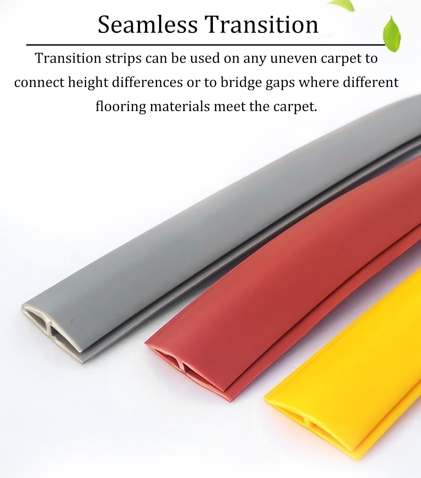 XBTGS Striscia di transizione per soglia per pavimenti, moquette, laminato, vinile, cuciture in PVC, divisorio per pavimenti per casa e hotel, 1 m-10 m, giallo-7 m, giallo, 7 m, giallo