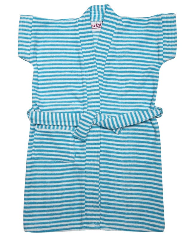 BUMZEE Albornoz de algodón de rizo azul para niños, Azul, 12-24 M