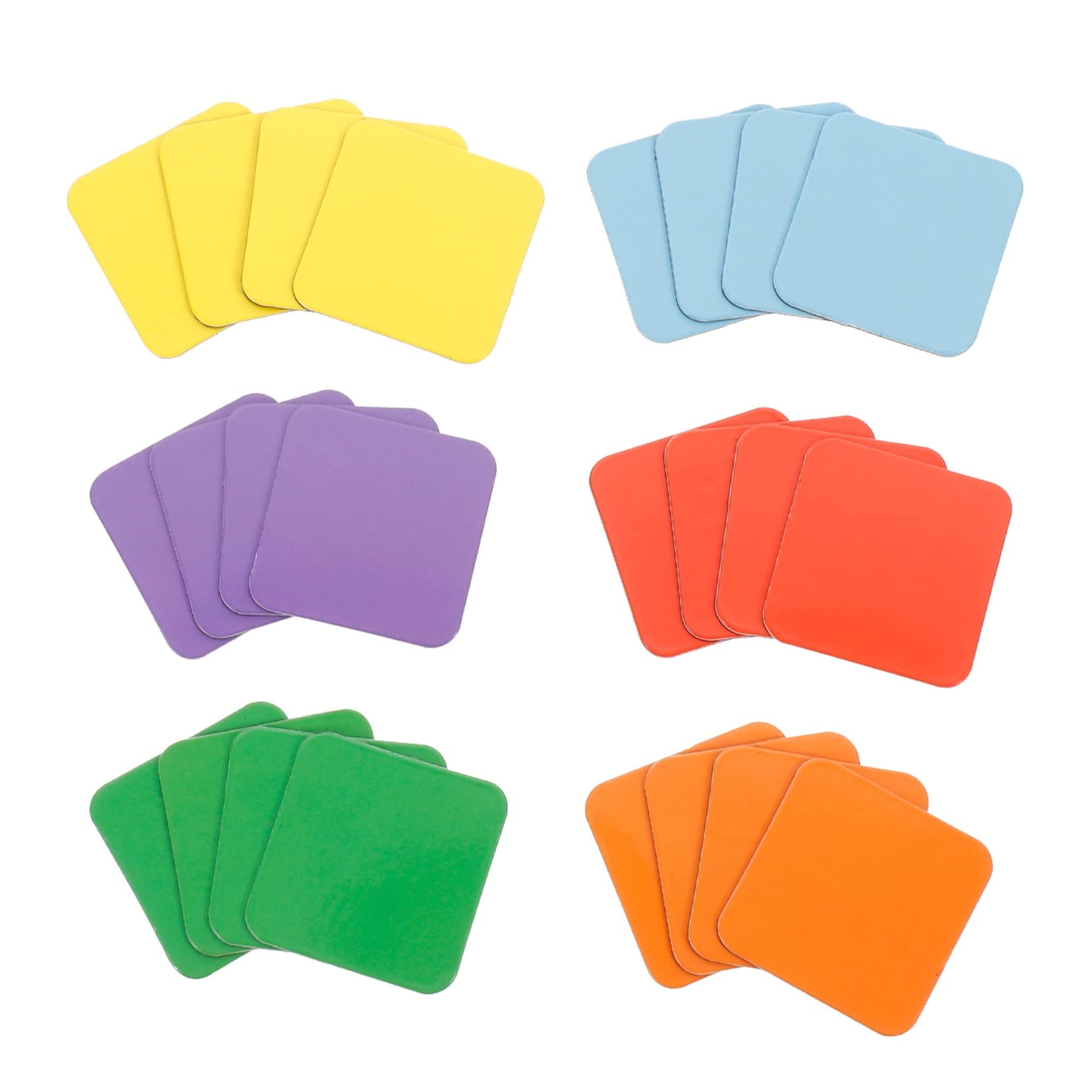 Healifty 24pcs Bright Color Square Teaching Magnets Fun Fridge Stickers for Whiteboards Surfaces Safe Reliable Educational Tool for Color Recognition Play