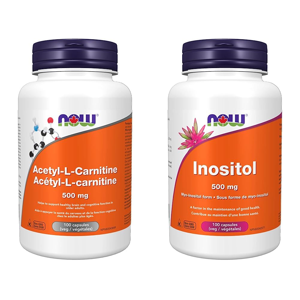 NOW Acetyl L-Carnitine 500mg 100 vcaps and NOW Inositol 500mg 100 vcaps :  Amazon.ca: Health & Personal Care