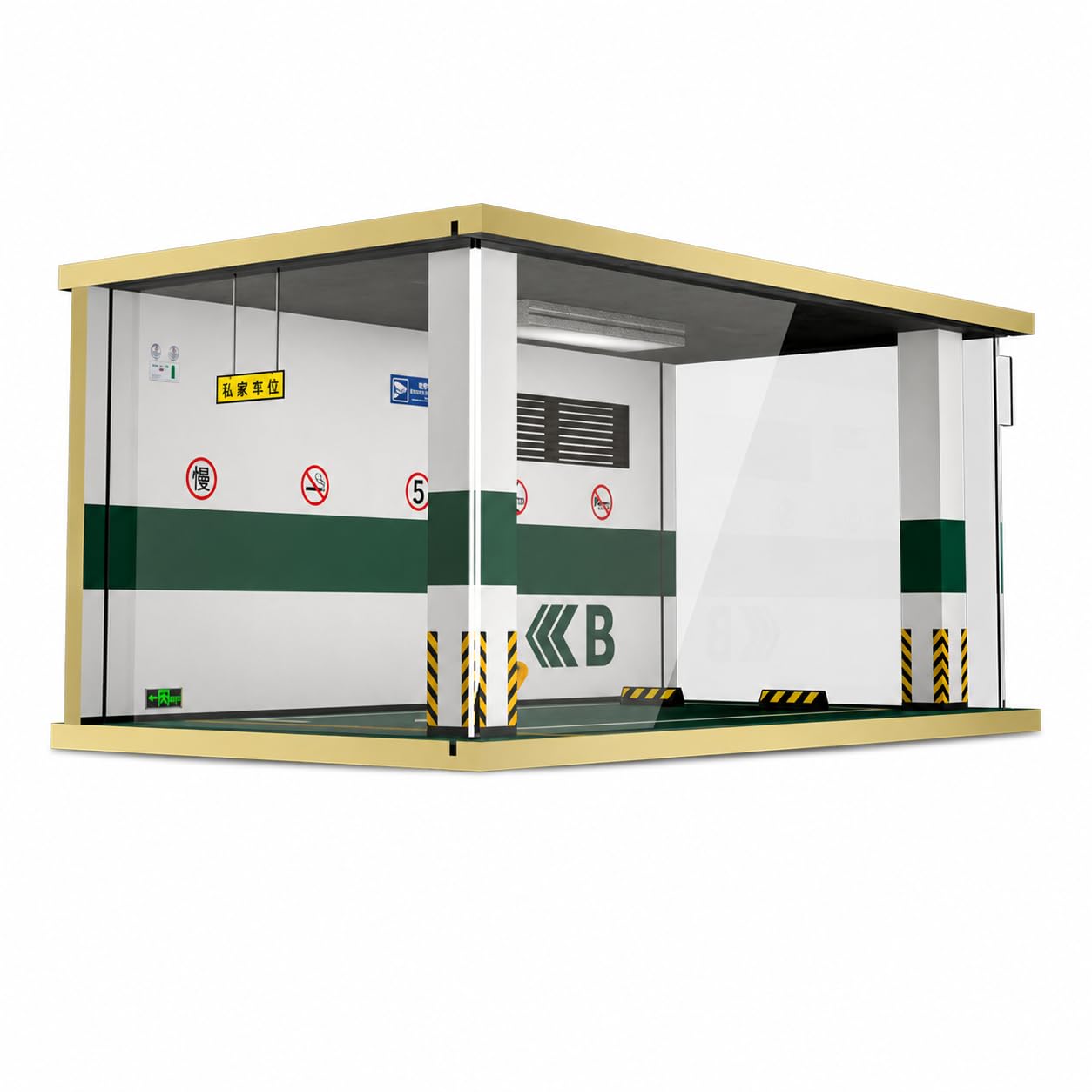 WANLIAN Realistische Garage-Szene Modellauto Display-Box mit LED-Beleuchtung | USB-Vitrine mit LED-Beleuchtung zum Präsentieren von Modellmodellen, Objekten