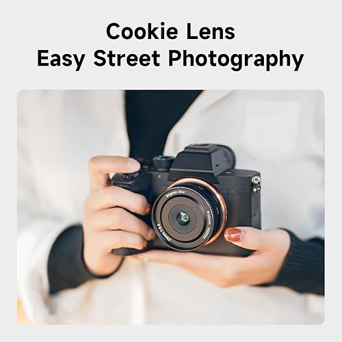 Miniatura 3 de Brightin Star Lente de cámara sin espejo F5.6 de marco completo Pancake Street de 0.906 in, enfoque manual, apto para Sony ZV-E10, A7IV, A6400,