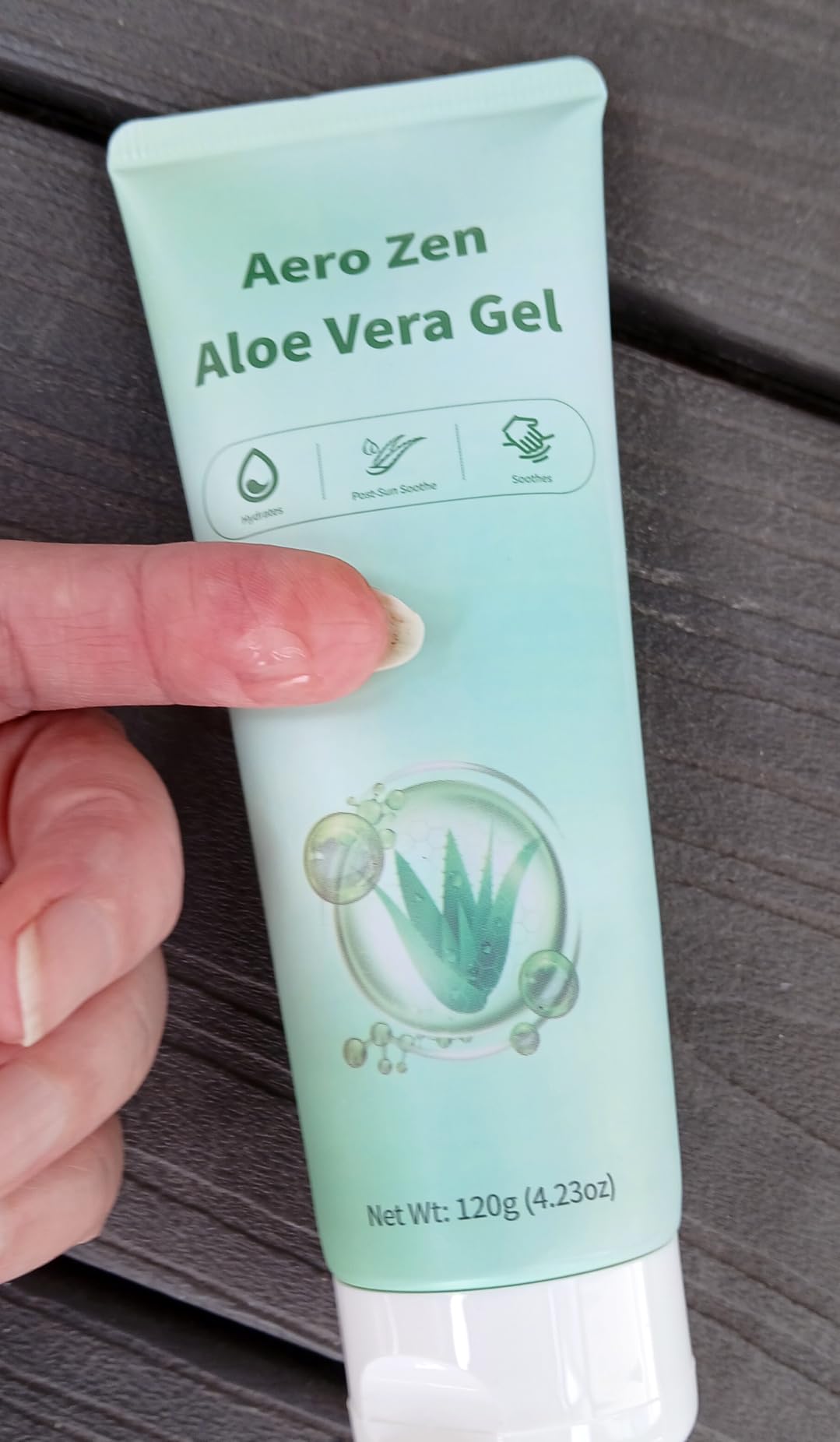Aero Zen 98% Organic Aloe Vera Gel, Natural Moisturizing Pure Aloe for Face and Arms, Soothing & Hydrating Aloe Gel for Sunburn Relief and Deep Skin Nourishment, 4.23 oz