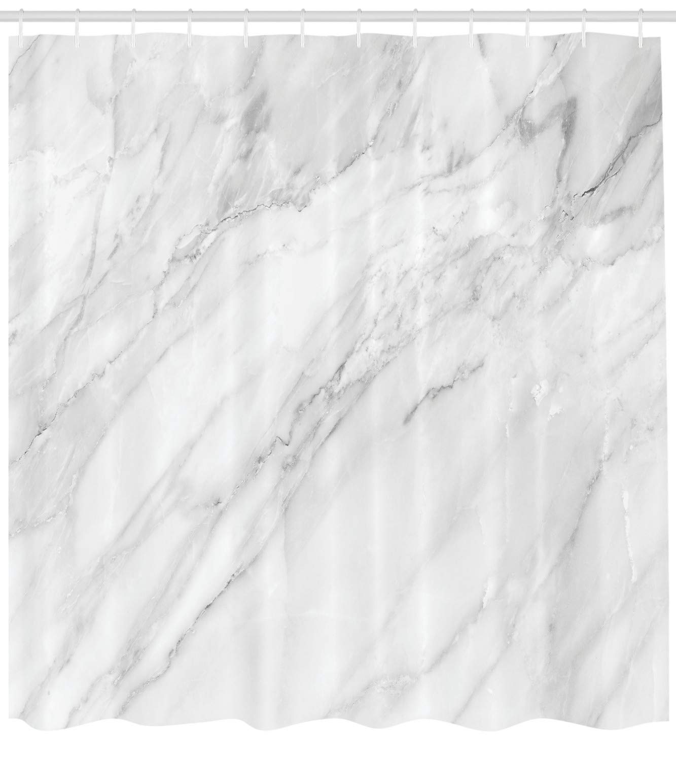 ABAKUHAUS Marble Shower Curtain, Stained Marbled Background Image Abstract Textures Monochromatic Design Print - Image 2