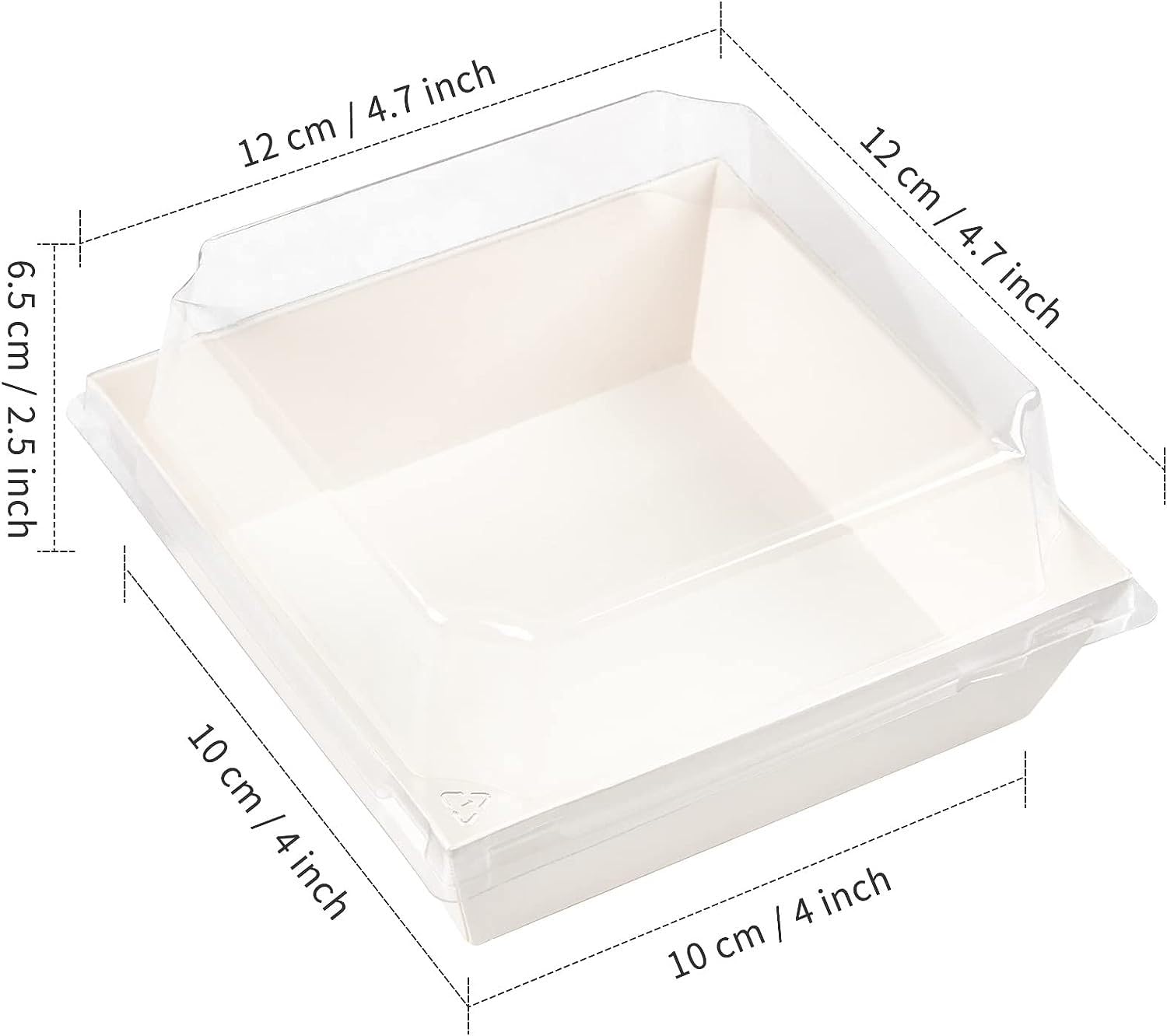PIPITA Confezione da 50 scatole da forno, piccole scatole per dessert, mini scatole di carta per torte, 10 cm, scatole trasparenti usa e getta, contenitori per biscotti, macaron, fragole, prodotti da