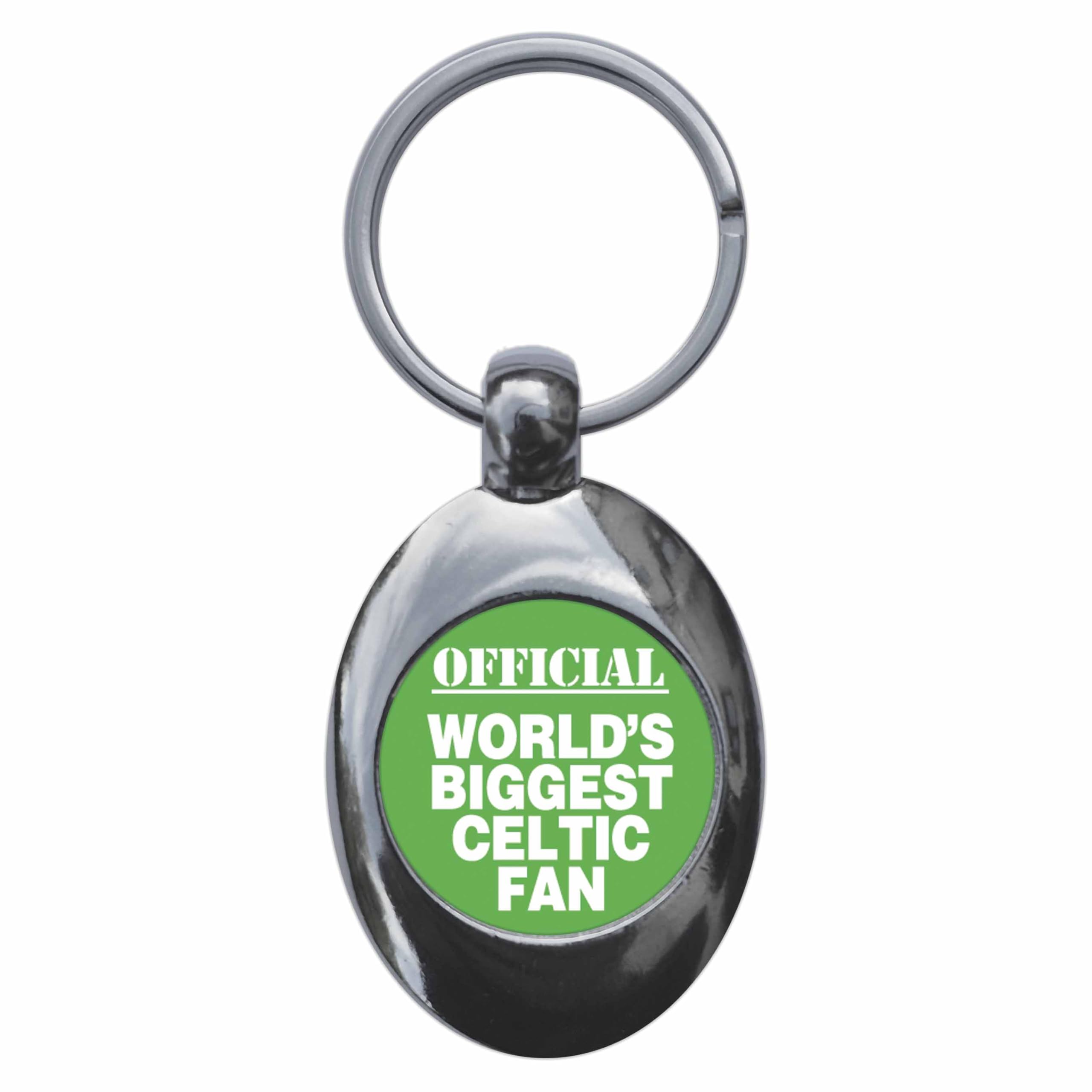 Ozorath World's Biggest Celtic Fan Keyring Keychain With Trolley Coin
