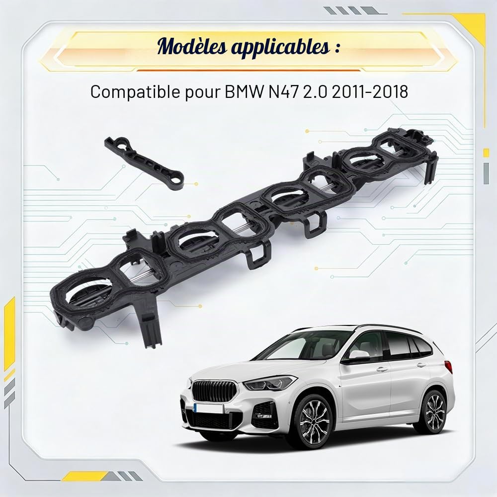 Joint de clapet de collecteur d'admission pour BMW N47 2.0 2011-2018 - Joint de clapet tourbillon d'admission d'air remplace 11617812938, 7812938, 11 61 7 812 938, 7 812 938