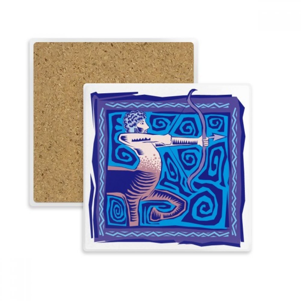 Porte de pierre Sagittaire gravure mexicaine multicolore absorbant pour tasse boisson