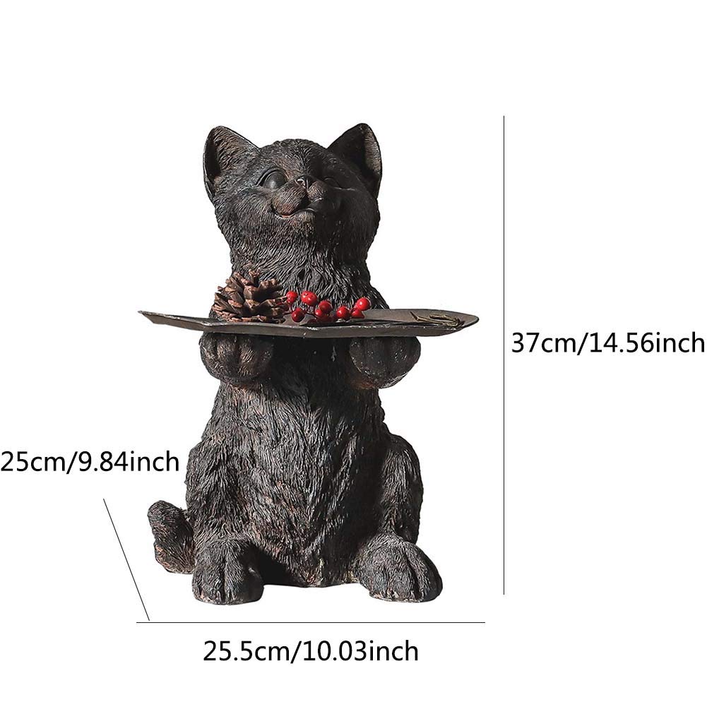 Statua di Gatto Statuetta in Resina Scultura Animale Artigianale Squisita Decorazione Ornamento Statuetta da Collezione per la Casa,A