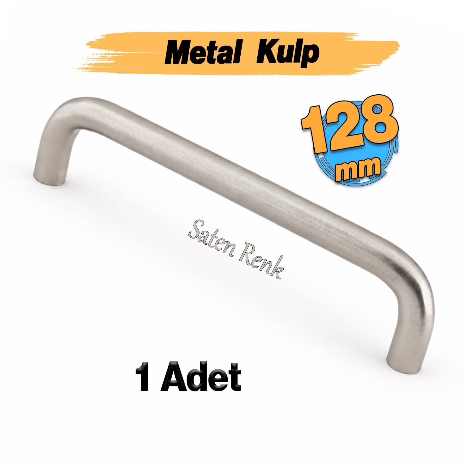 Özen Metal (128 mm - 12.8 cm) Saten Renk Mobilya Mutfak Çekmece Dolap Kapak Kulbu Kulpu Kulpları