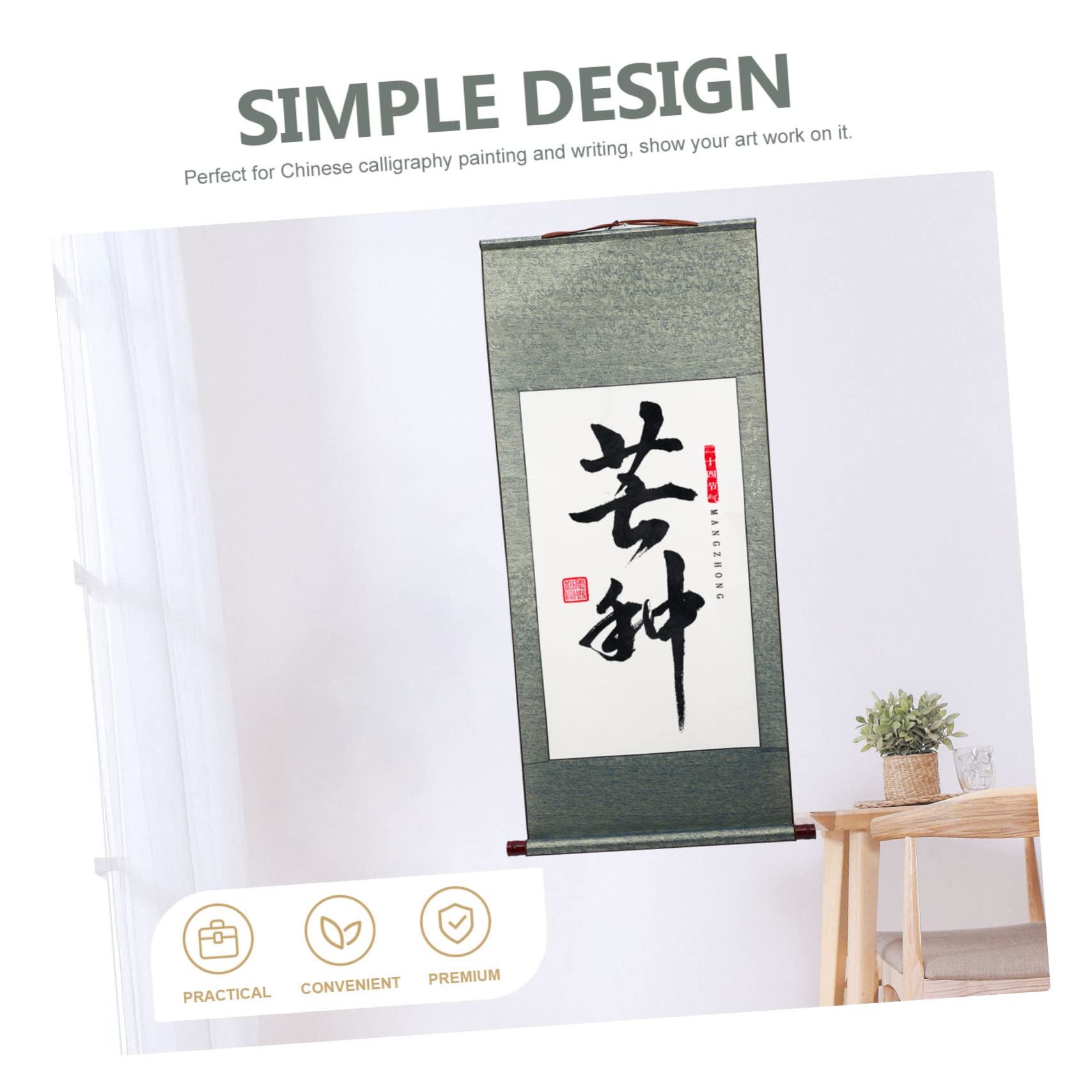 HOMSFOU 2pezzi Carta per Calligrafia Vuota in Materiale di Appeso per Pittura e Scrittura Calligrafica Cinese Design Compatto per Articoli per Casa e Ufficio