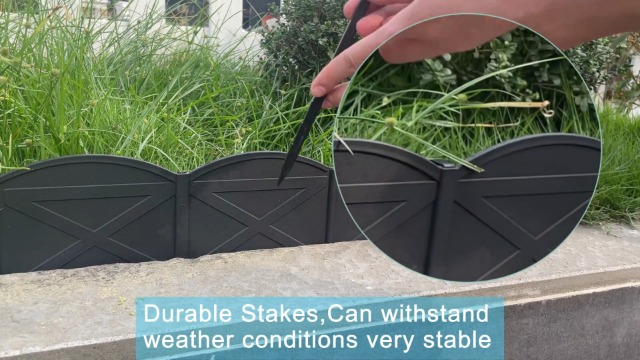 Vashly 40ft Garden Edging Border Kit - 5.9 Inch Tall Plastic Landscape Edging With 40 Stakes