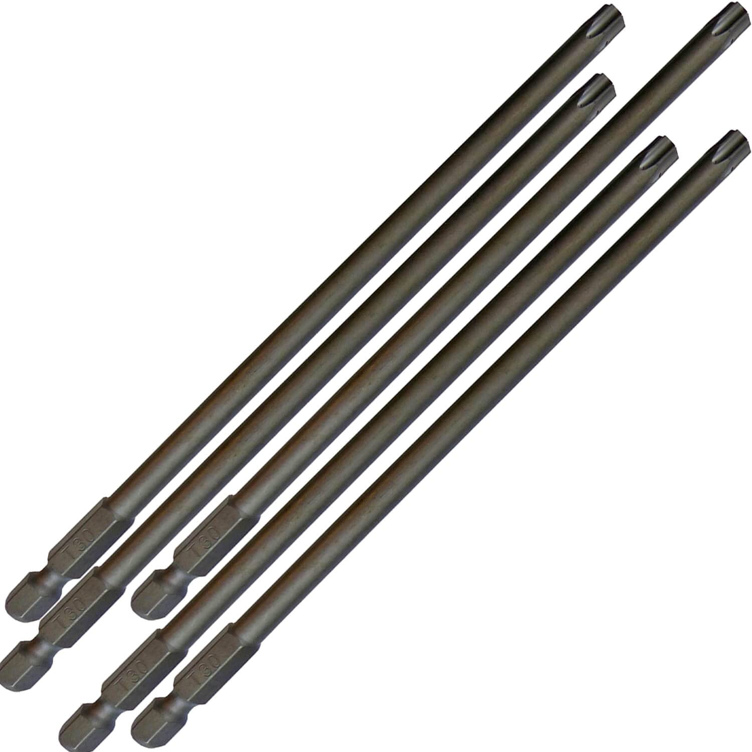 T30 x 6" Torx/Star Drive Quick Change Shank Bit for Screws and Fasteners Requiring T30 Size Long Bits (5 Pack)