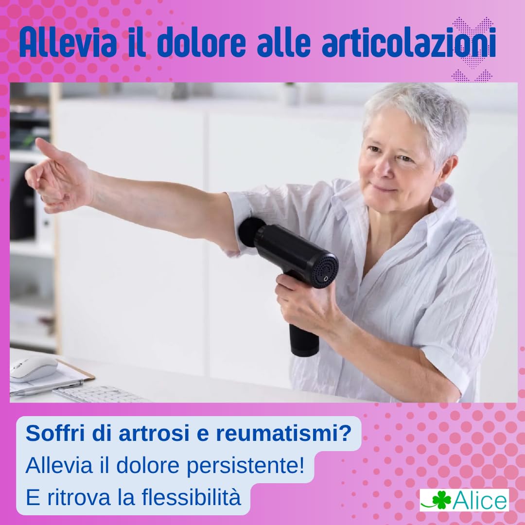 Massaggio pistola riscaldante, massaggiatore muscolare, caldo o freddo, 5 velocità, contro dolori dopo lo sport (freddo), o contro dolori e reumatismi (caldo) / usb