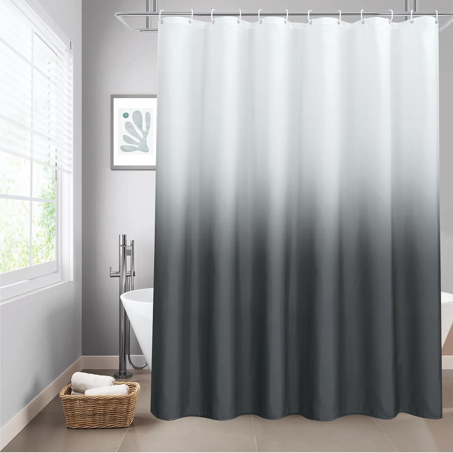 UFRIDAY Ombre Dark Grey Shower Curtain 72 x 72 inch,Water