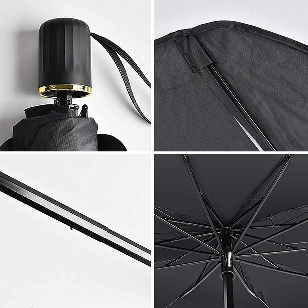Mikenzo Umbrella Windshield Sun Shade, Car Front Window Sun Protection & Heat Insulation, Foldable Sun Shade, Full Cover for Most Vehicles 2