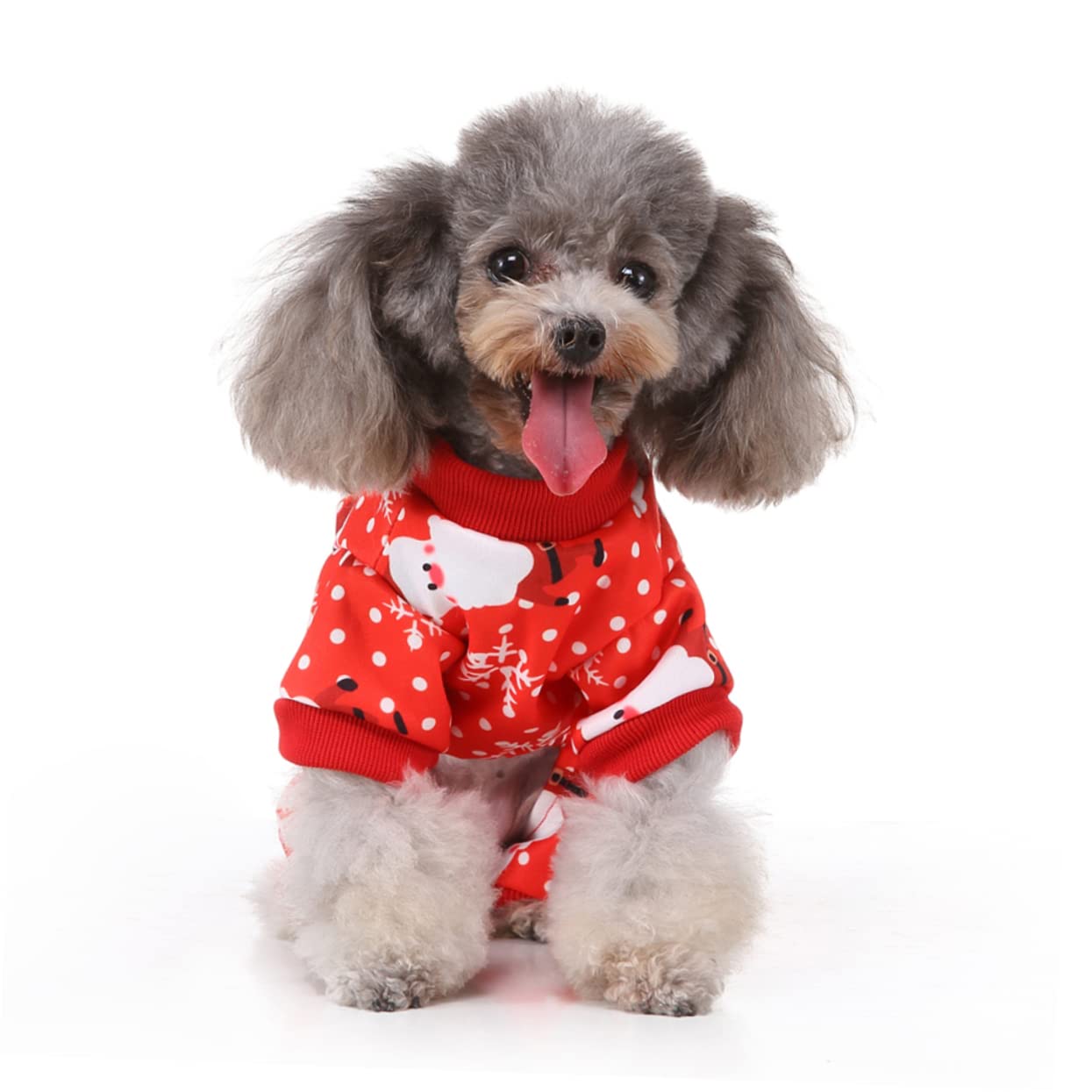 BESPORTBLE 3 Pz Panno Natalizio Per Cani Felpa Con Cappuccio Cane Tute Ragazza Vestiti Natalizi Per Animali Domestici Pigiami Per Ragazzi Natale Del Cane Gatto Gonna Rosso Divertente