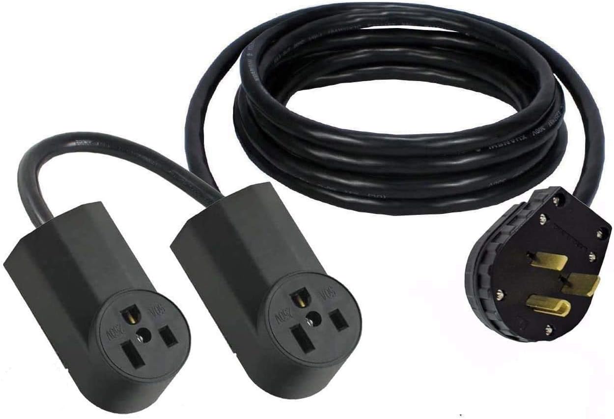 Welder 2-Way Y Adapter 6-50 Cable Splitter, 6-50P 3-Pin Male To Dual 6-50R Female Receptacle Outlets FX1423