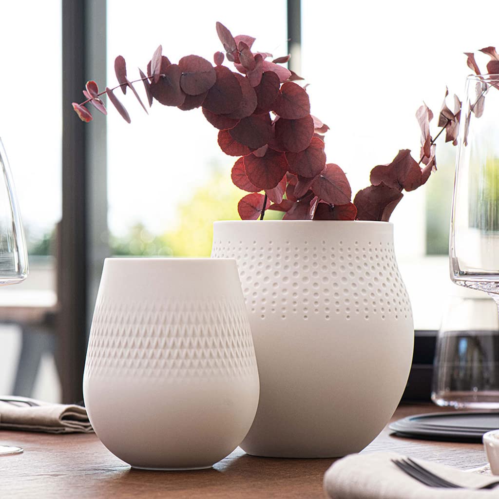 Villeroy & Boch Collier Blanc Jarrón Carré No. 1, Porcelana, Blanco, Grande